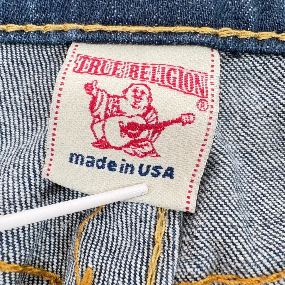 True Religion Bobby Jeans Blue Straight Leg Dark Wash Made in USA 31x33